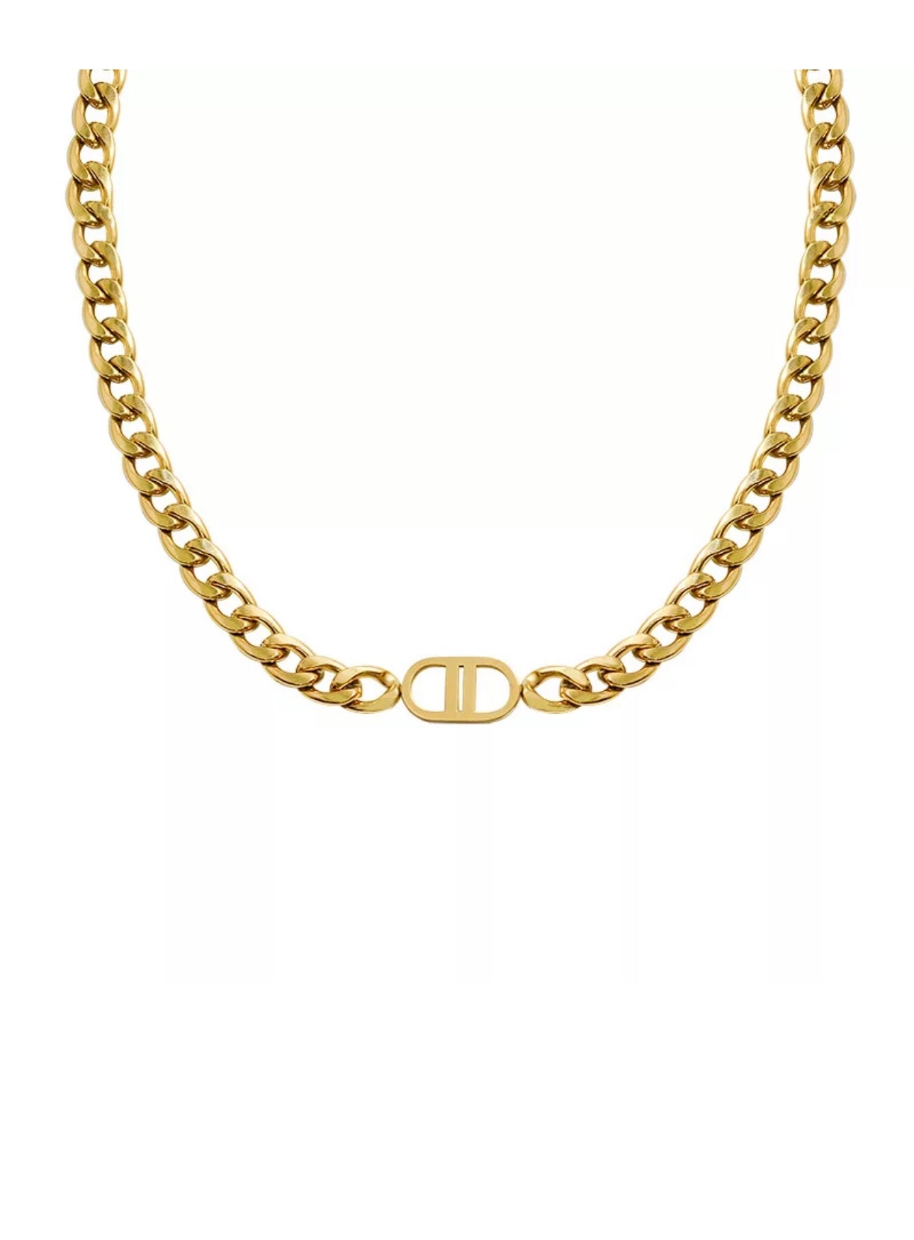 2-piece set: Necklace and bracelet, 18k gold plated