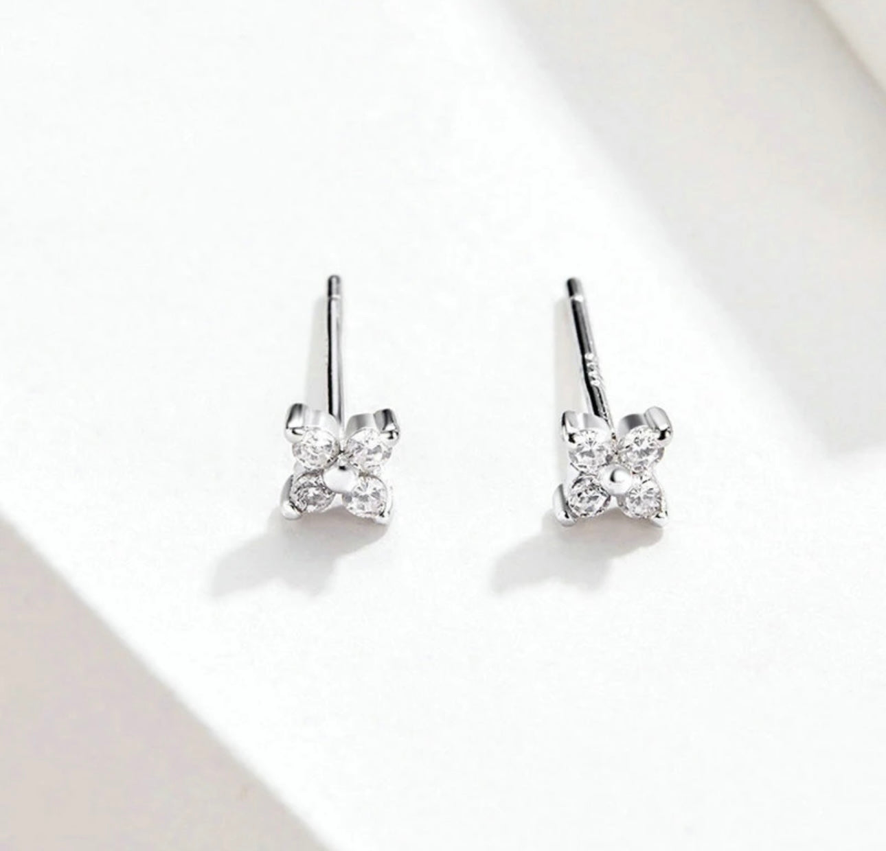 925 silver earrings, with diamonds