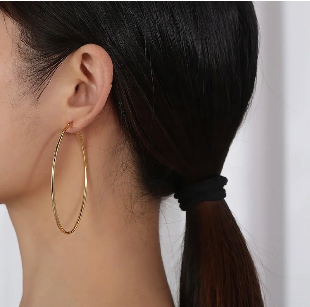 18K Gold Plated Stainless Steel Hoop Earrings