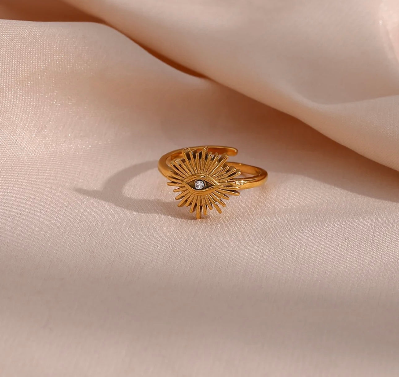 Ring, ajustable, 18k gold plated