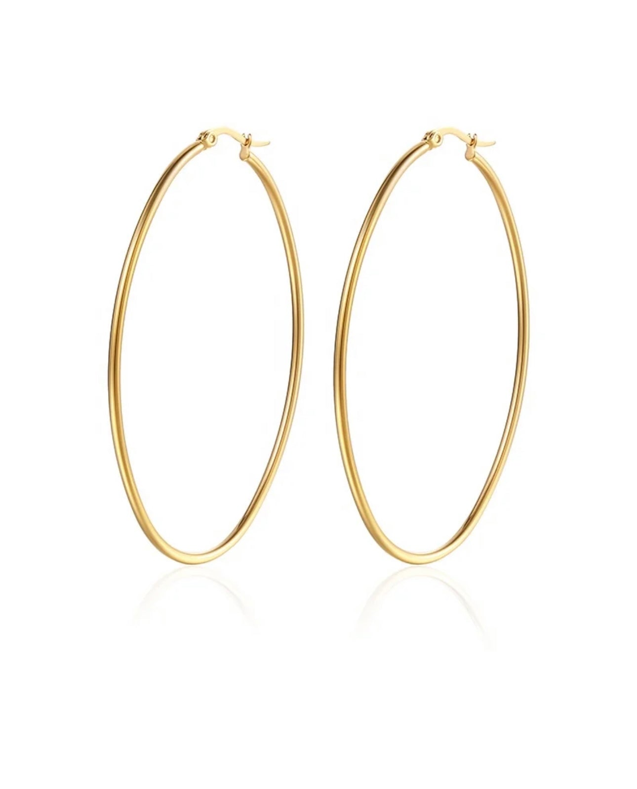 18K Gold Plated Stainless Steel Hoop Earrings