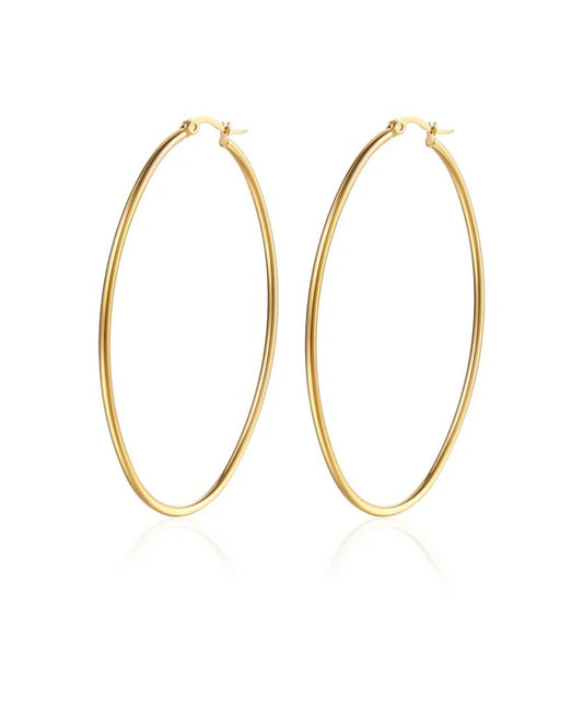 18K Gold Plated Stainless Steel Hoop Earrings