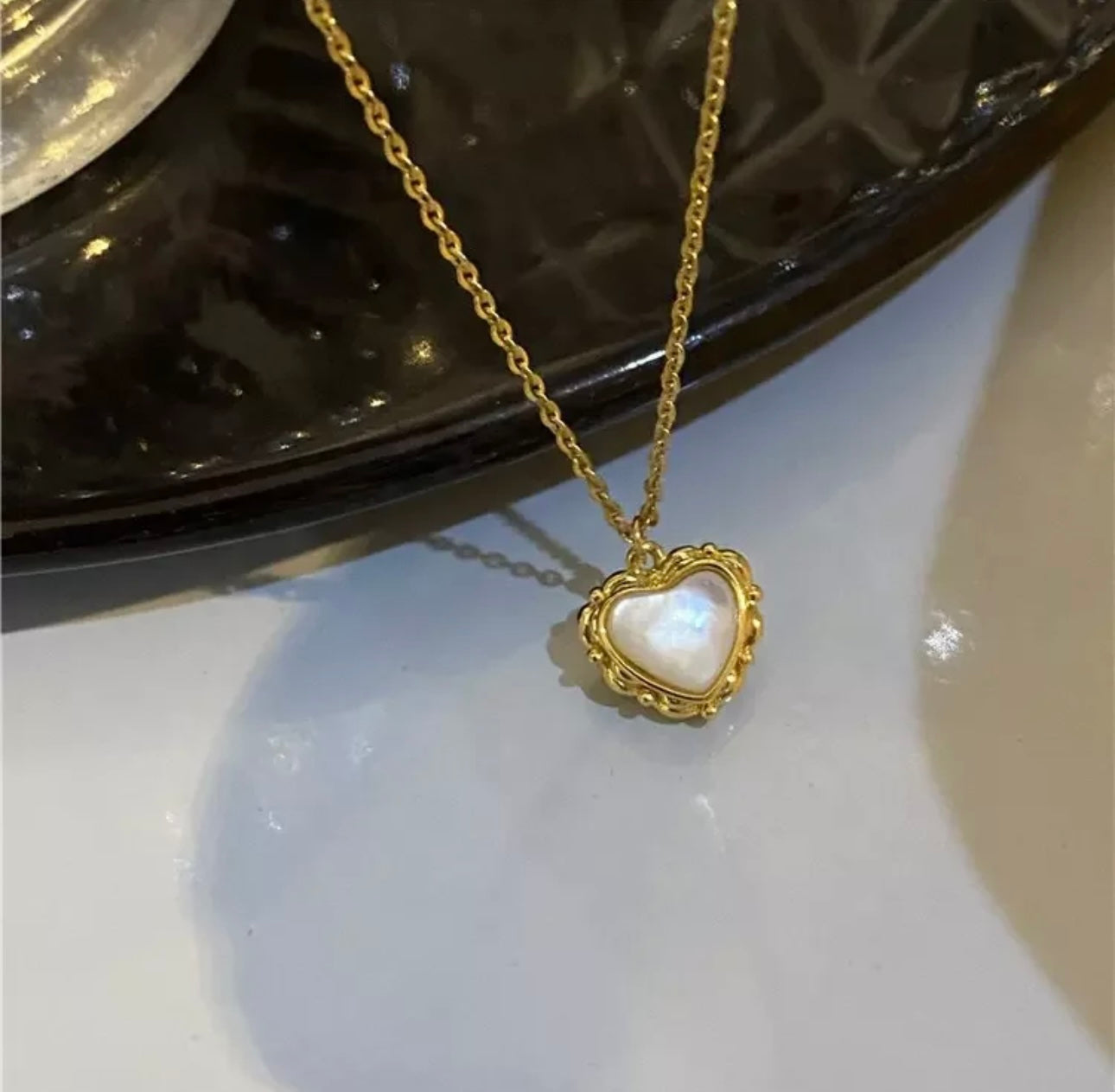 18k gold plated heart pendant necklace