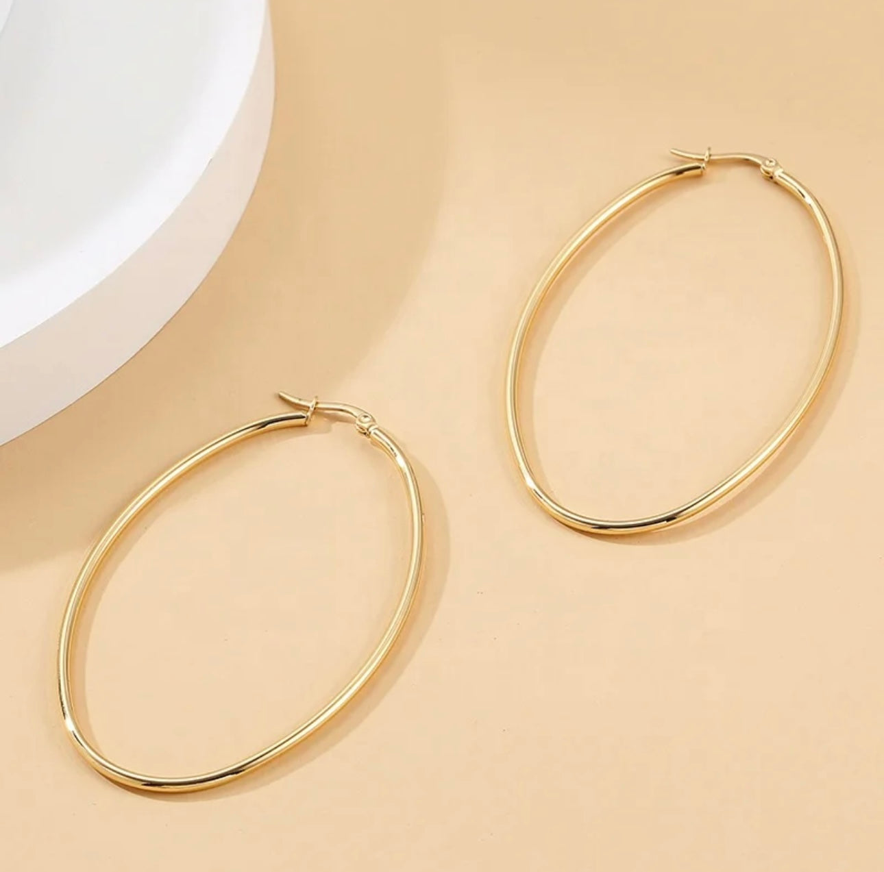 18K Gold Plated Stainless Steel Hoop Earrings