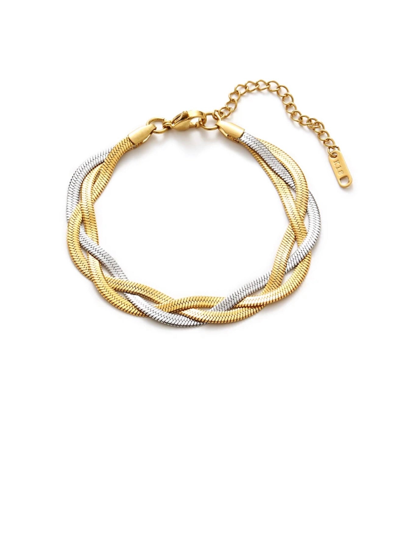 18k gold braided bracelet