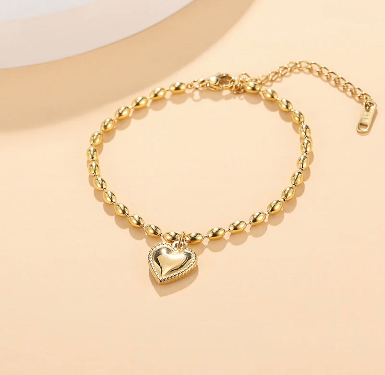 18K Gold Plated Heart Charm Bracelet