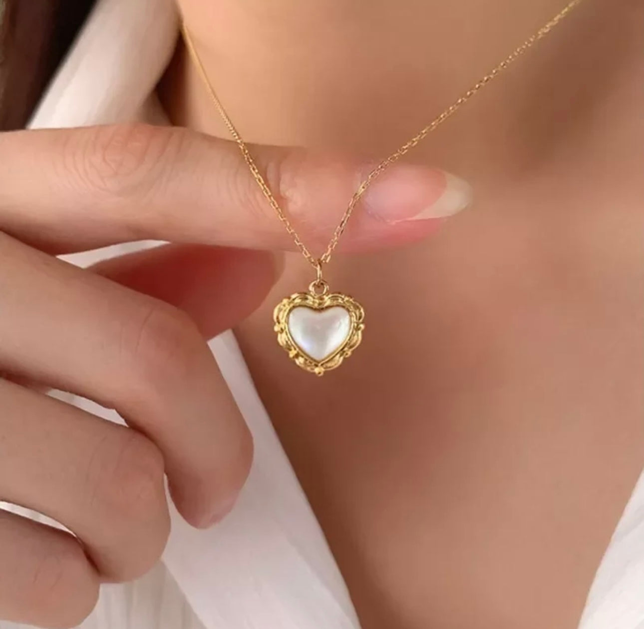 18k gold plated heart pendant necklace