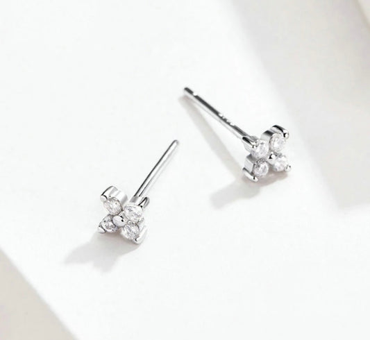 925 silver earrings, with diamonds