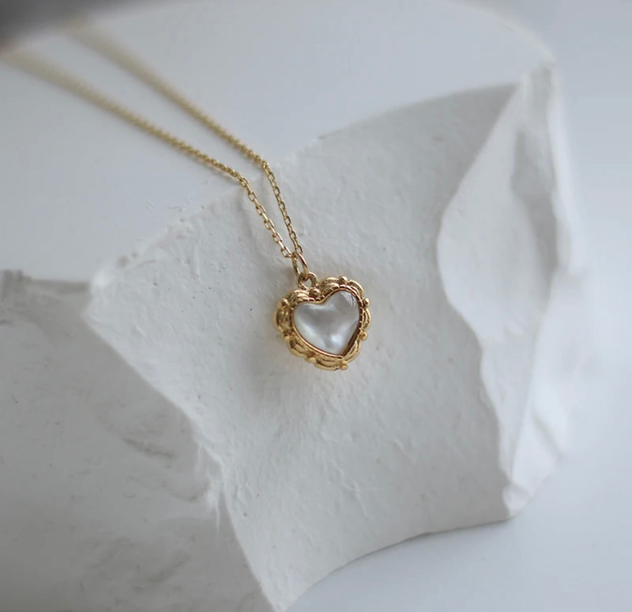 18k gold plated heart pendant necklace