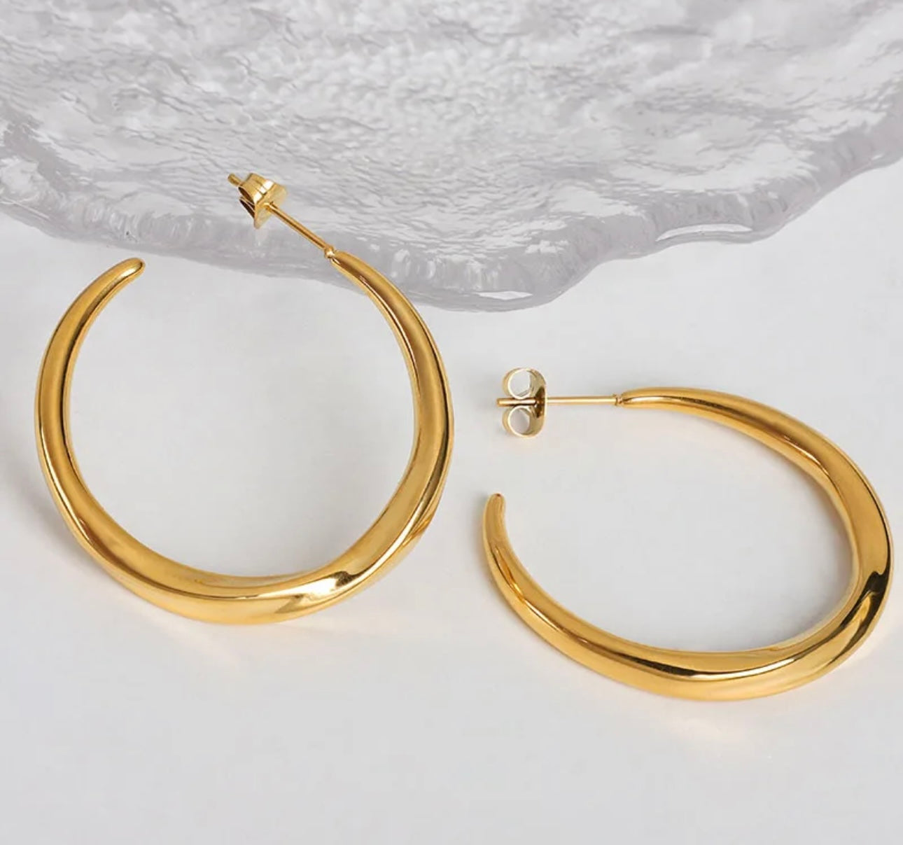 18 K earrings, PVD gold plating