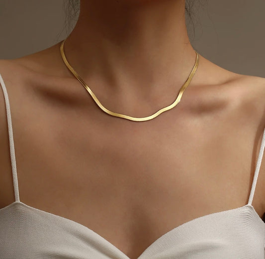 Snake chain, 18k gold plated