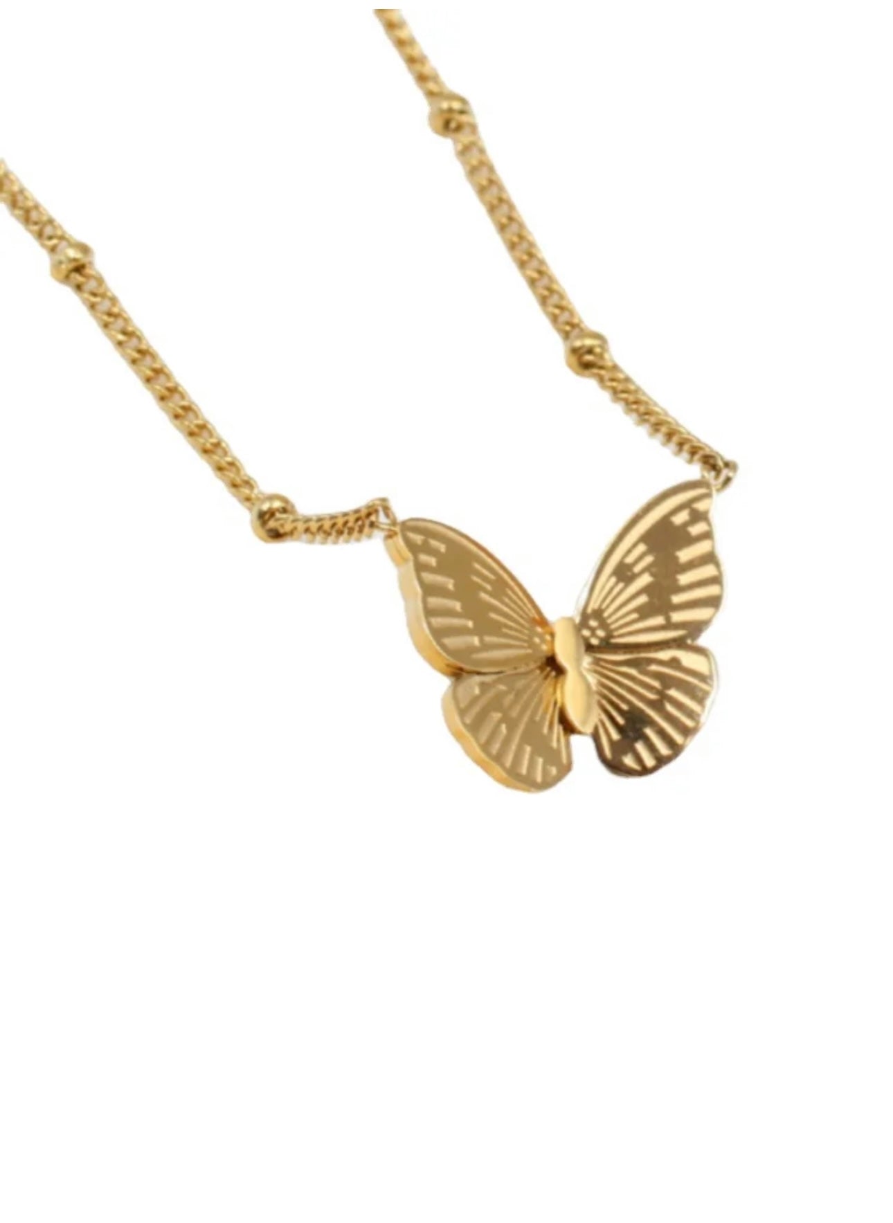 Luxury Butterfly Necklace for Women 18K Gold Plated