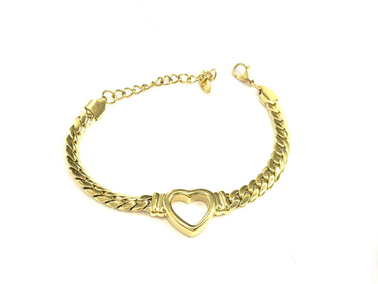 18K gold heart-shaped bracelet