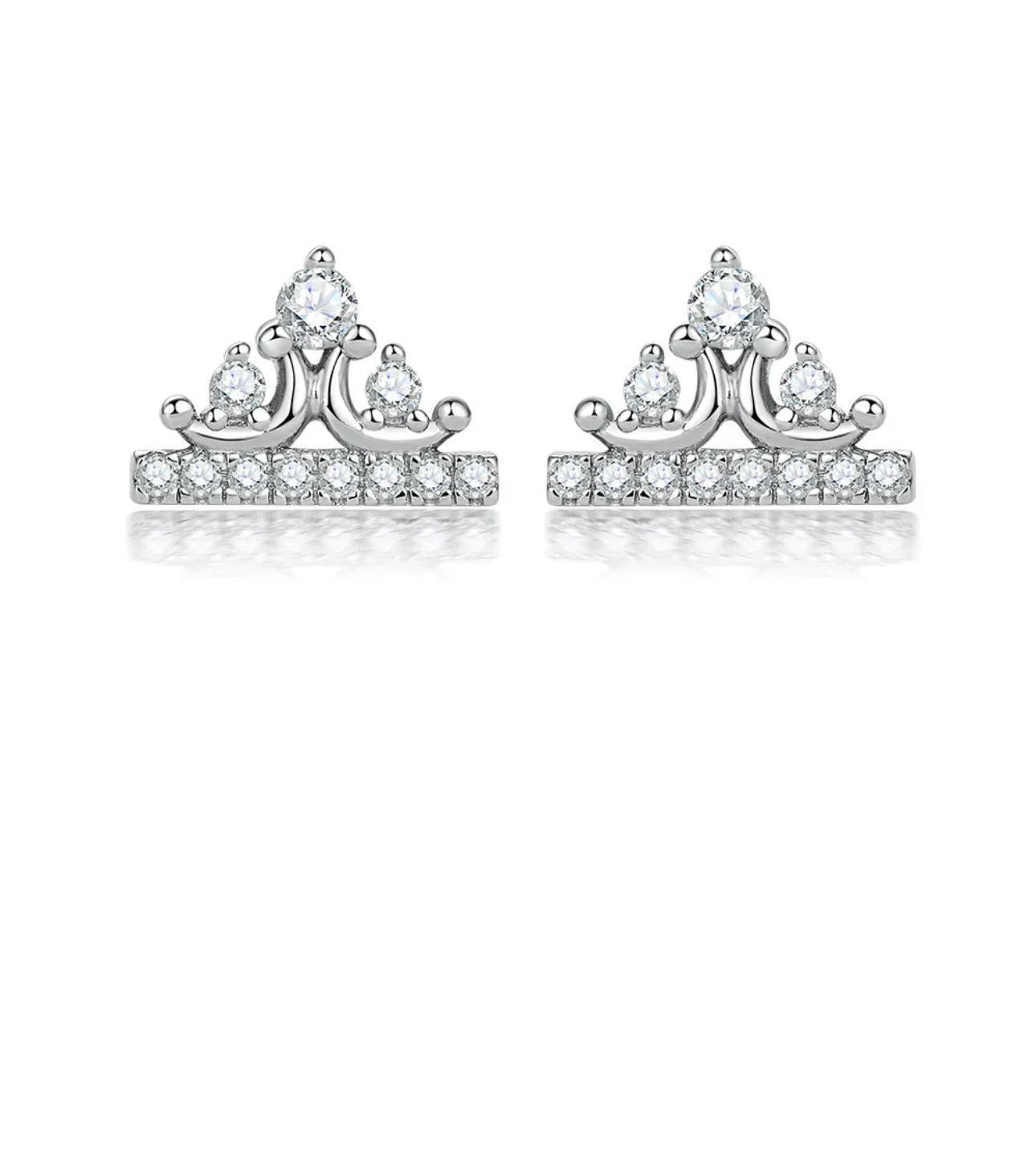 Zircon Crown 925 Sterling Silver Earrings