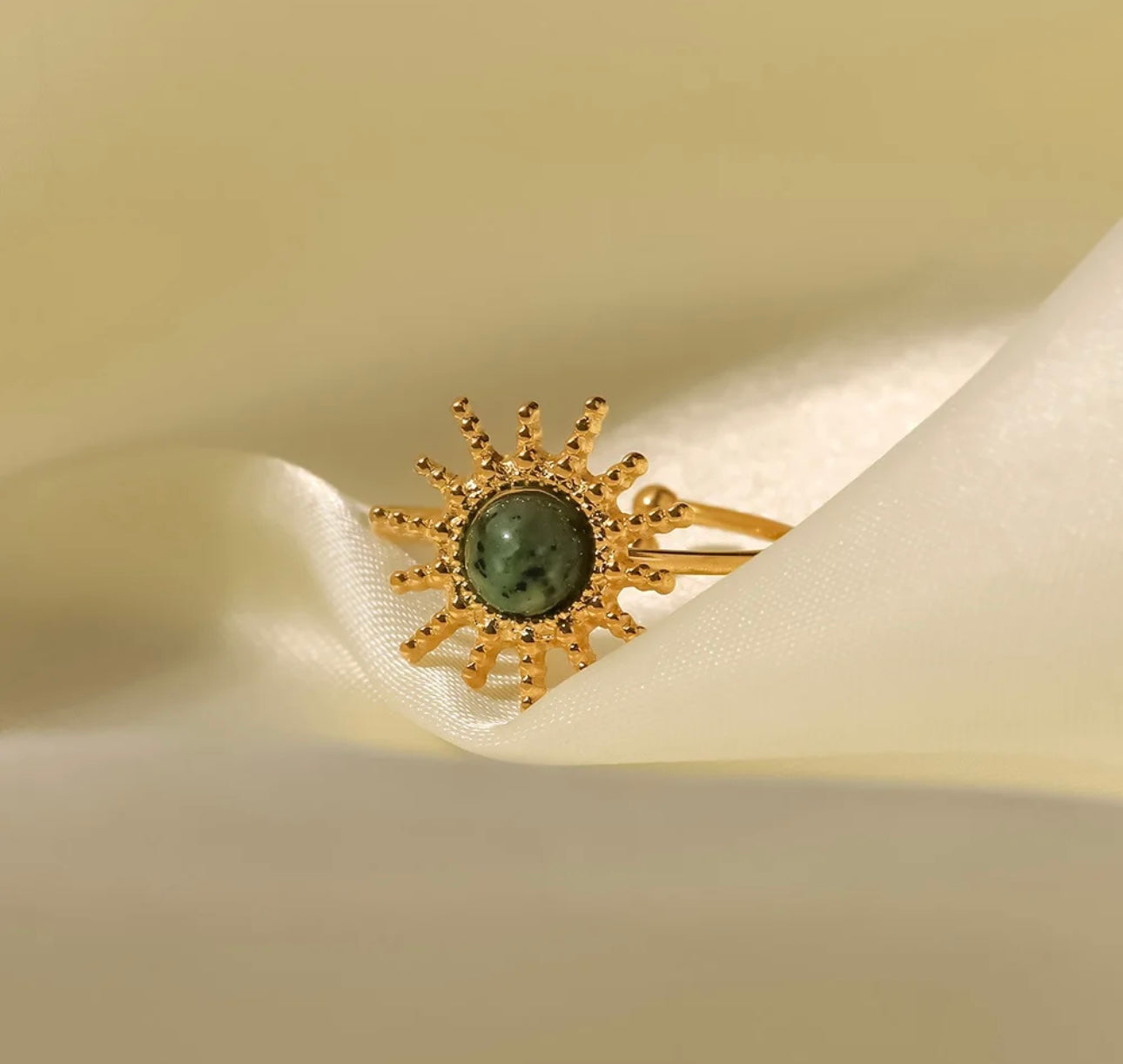 18K gold plated sun shaped ring