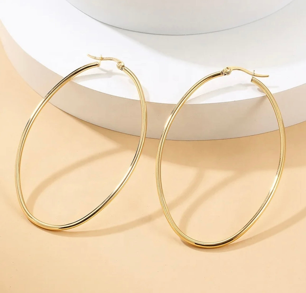 18K Gold Plated Stainless Steel Hoop Earrings