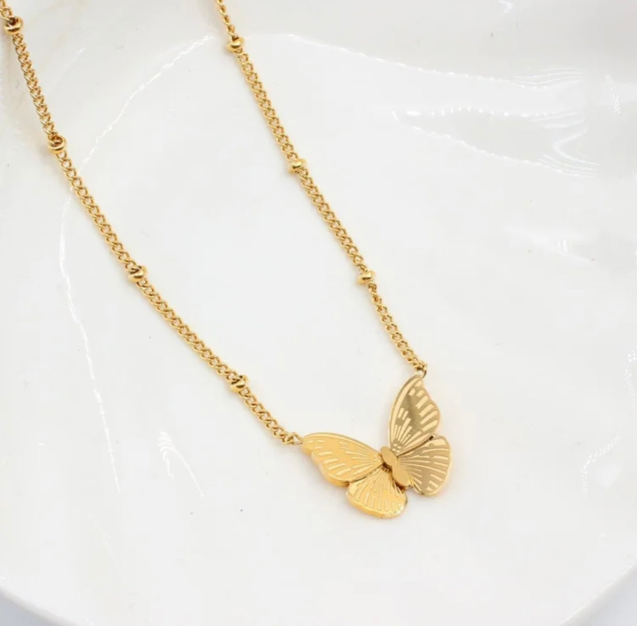 Luxury Butterfly Necklace for Women 18K Gold Plated