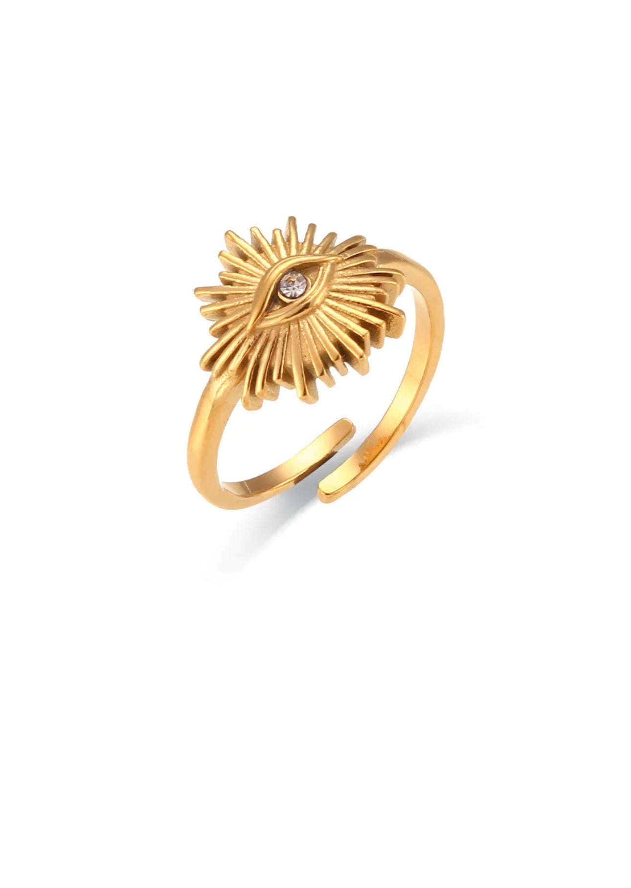 Ring, ajustable, 18k gold plated