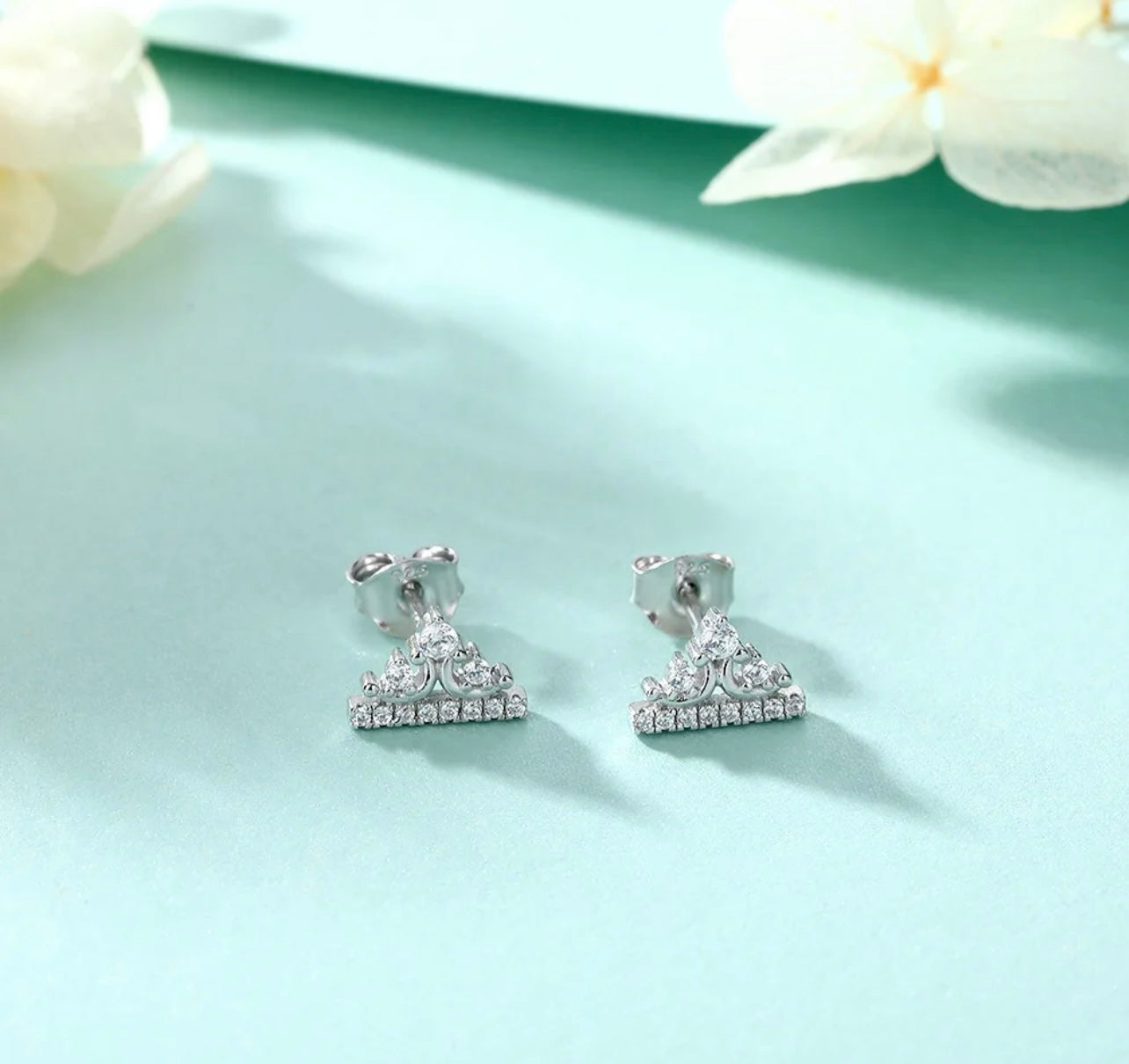 Zircon Crown 925 Sterling Silver Earrings