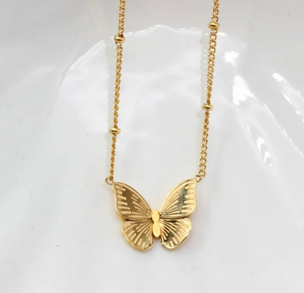 Luxury Butterfly Necklace for Women 18K Gold Plated