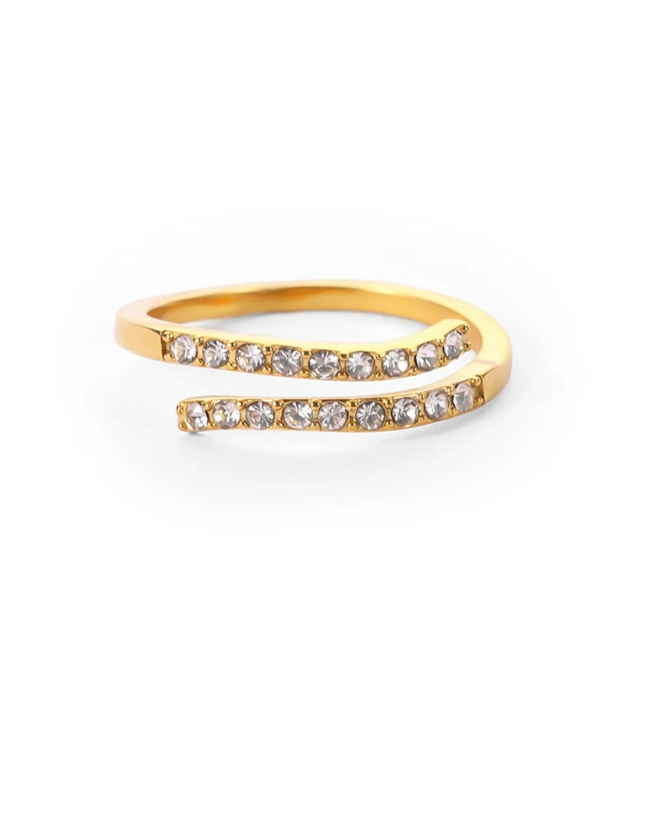 18K gold plated zircon inlaid ring