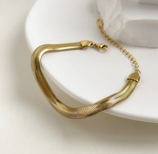 18K Gold Plated Snake Bracelet