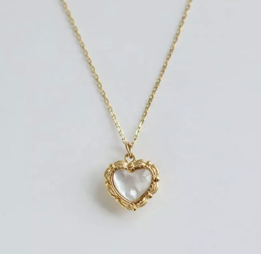 18k gold plated heart pendant necklace