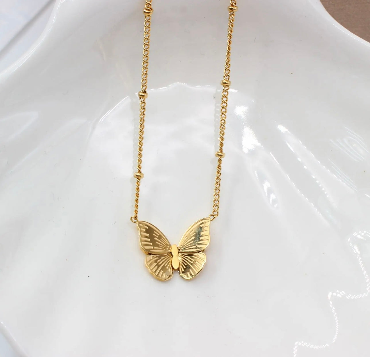 Luxury Butterfly Necklace for Women 18K Gold Plated