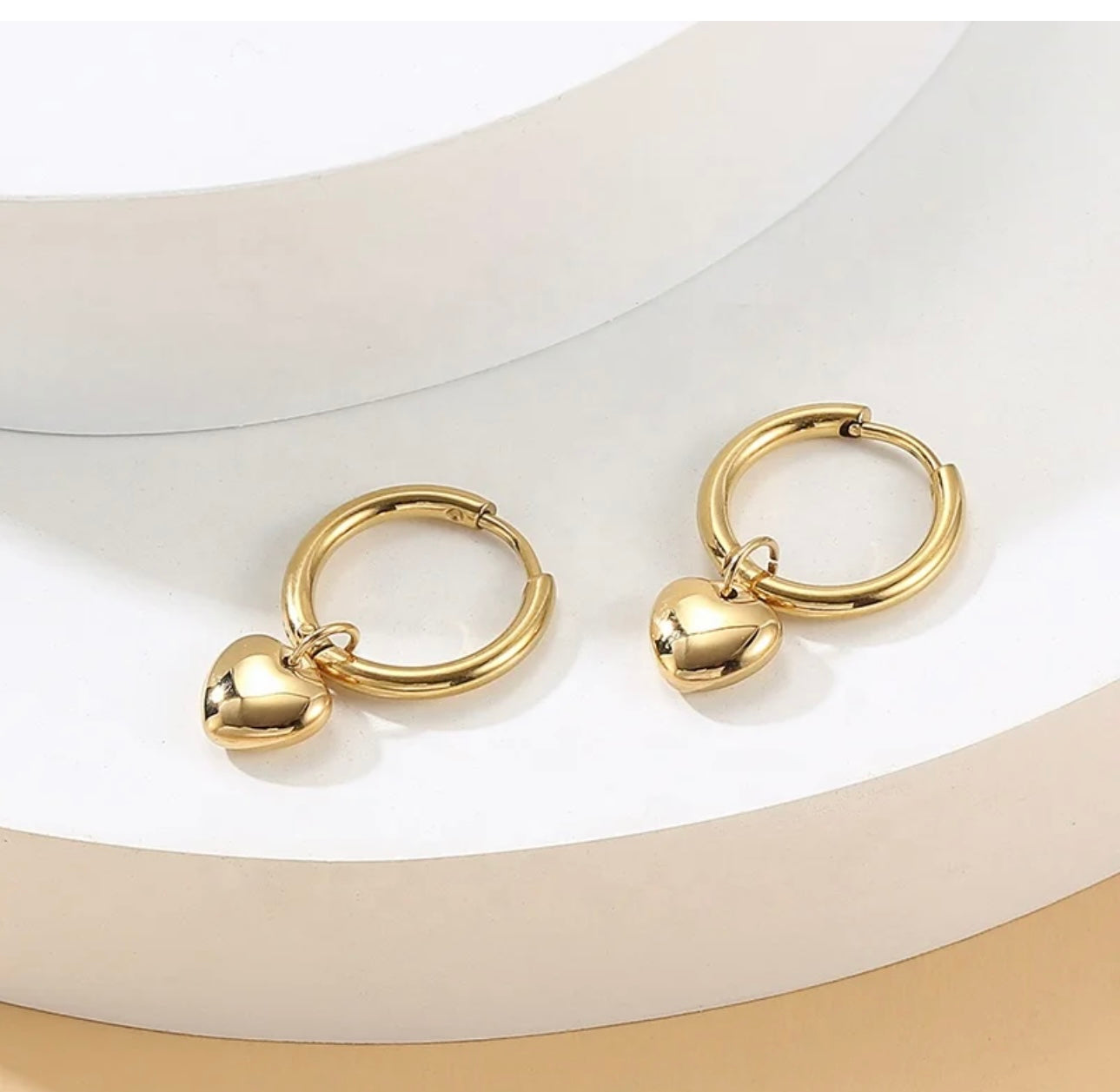 18k gold plated heart earrings