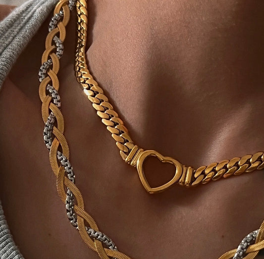 18K Gold Plated Flat Chain Necklace