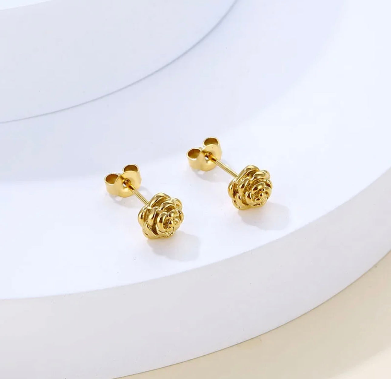 Small sterling silver earrings with 18k gold